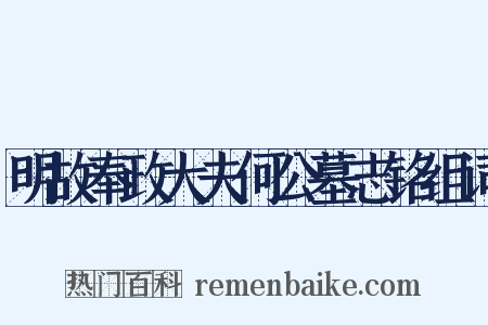 明故奉政大夫何公墓志铭组词是什么意思的图片